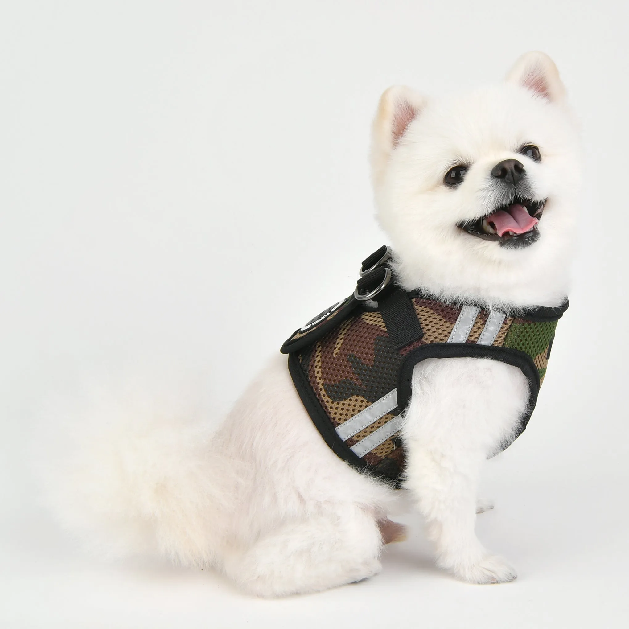 soft vest harness pro with reflective strips - camo