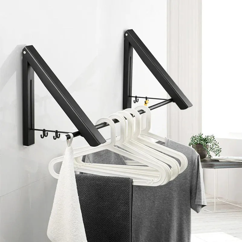 Space Saver Foldable Wall Clothes Aluminum Rack