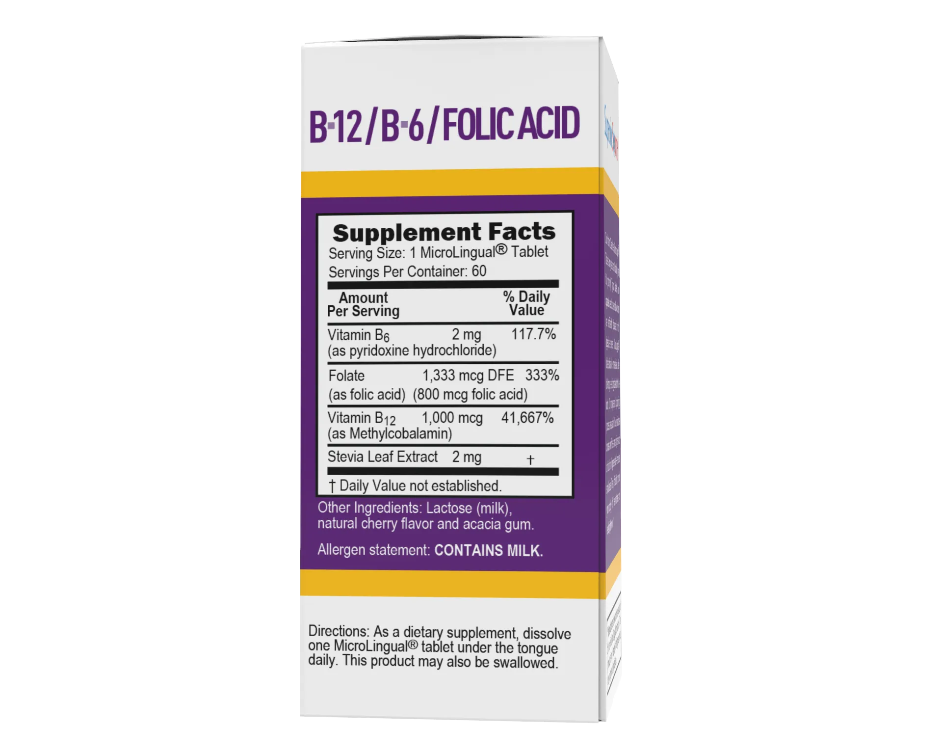 Superior Source NO SHOT Methylcobalamin B-12 1,000 mcg / B-6 / Folic Acid 800 mcg