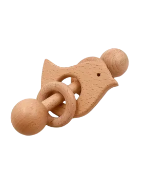 Teether- Beechwood Bird Rattle