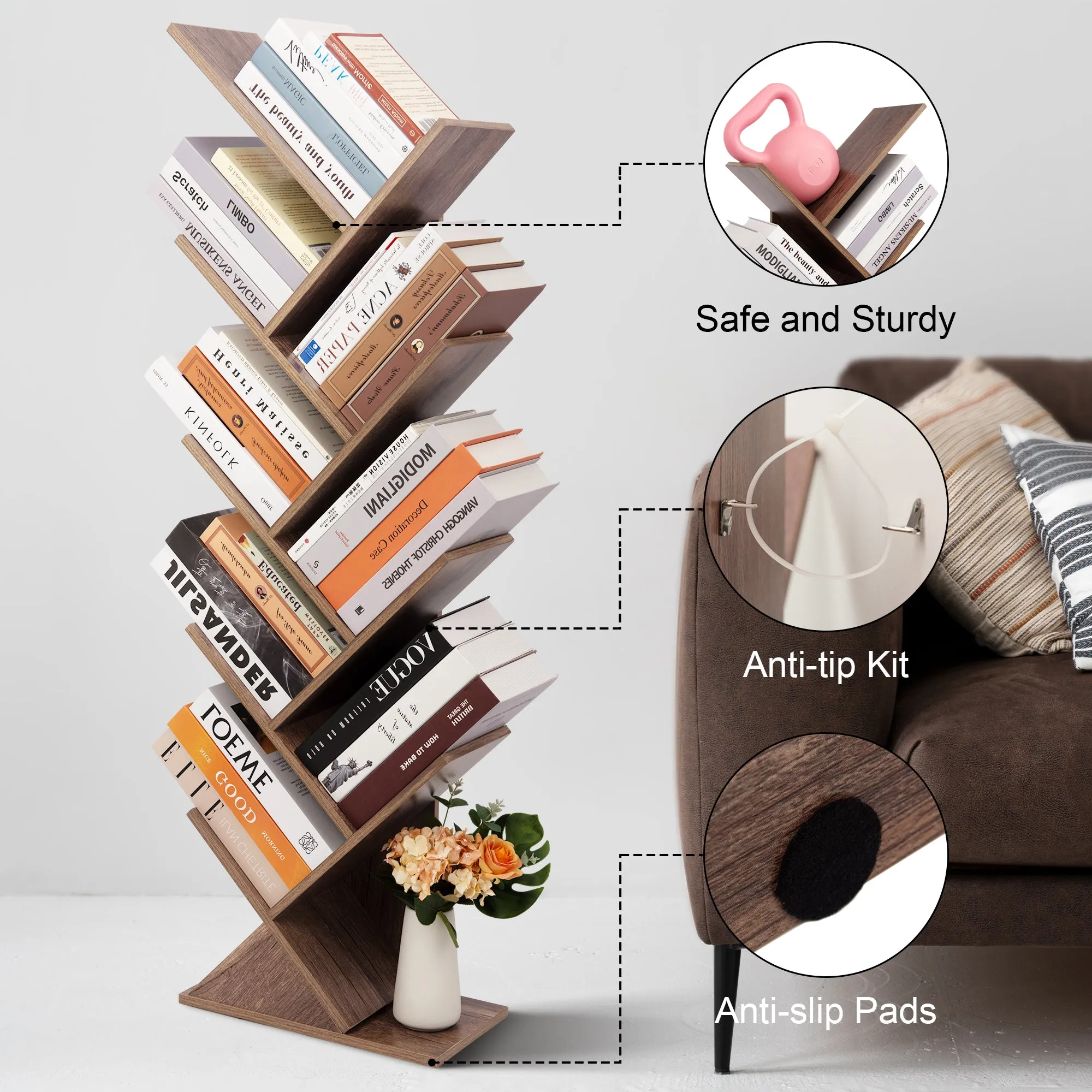 Tiered Tree Bookcase Shelf