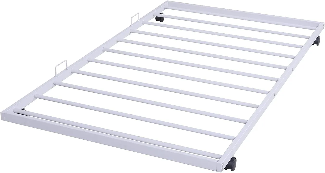 Twin Daybed with Trundle Metal Guest Bed Frame for Living Room