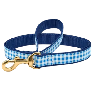 Up Country Blue Gingham Dog Lead