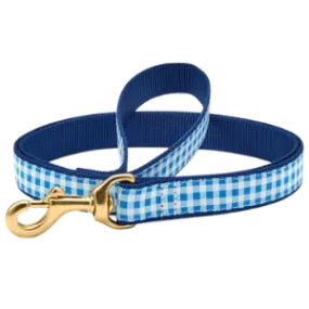 Up Country Blue Gingham Dog Lead