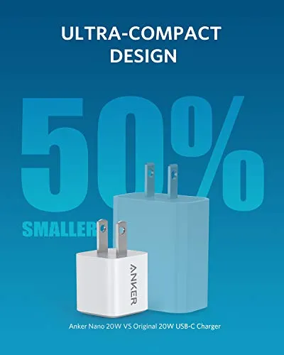 USB C Charger, Anker Nano Charger PIQ 3.0 Durable Compact Fast Charger, PowerPort III for iPhone 12/12 Mini/12 Pro/12 Pro Max/11, Galaxy, Pixel 4/3, iPad Pro (Cable Not Included)