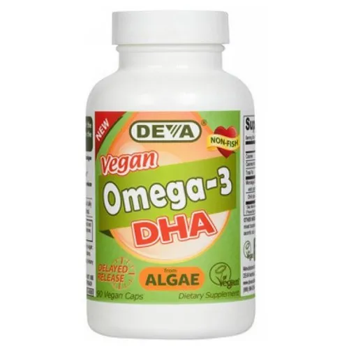 Vegan Omega-3 DHA Enteric Coated 90 vcaps By Deva Vegan Vitamins