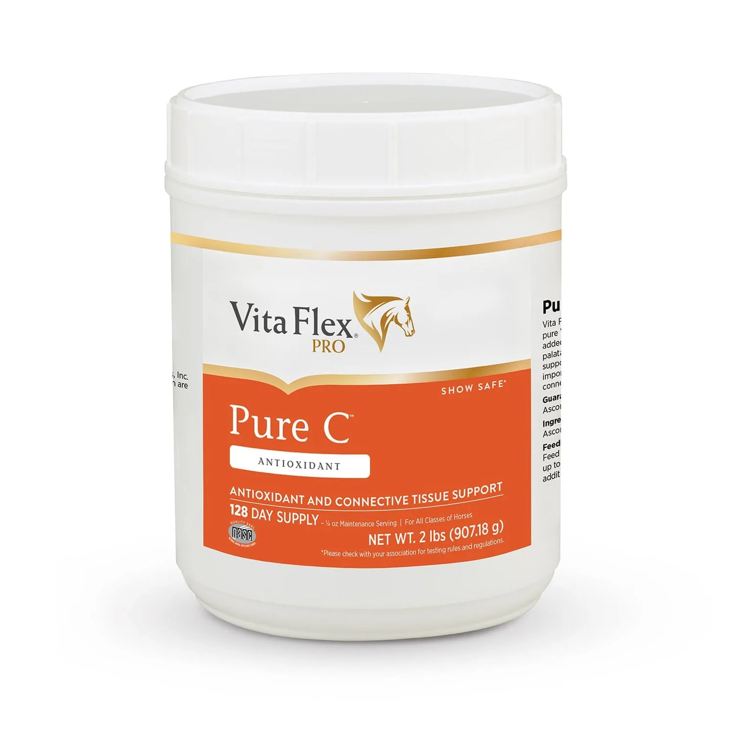 Vita Flex Pure C Premium Quality Vitamin C for Horses, 128 Day Supply