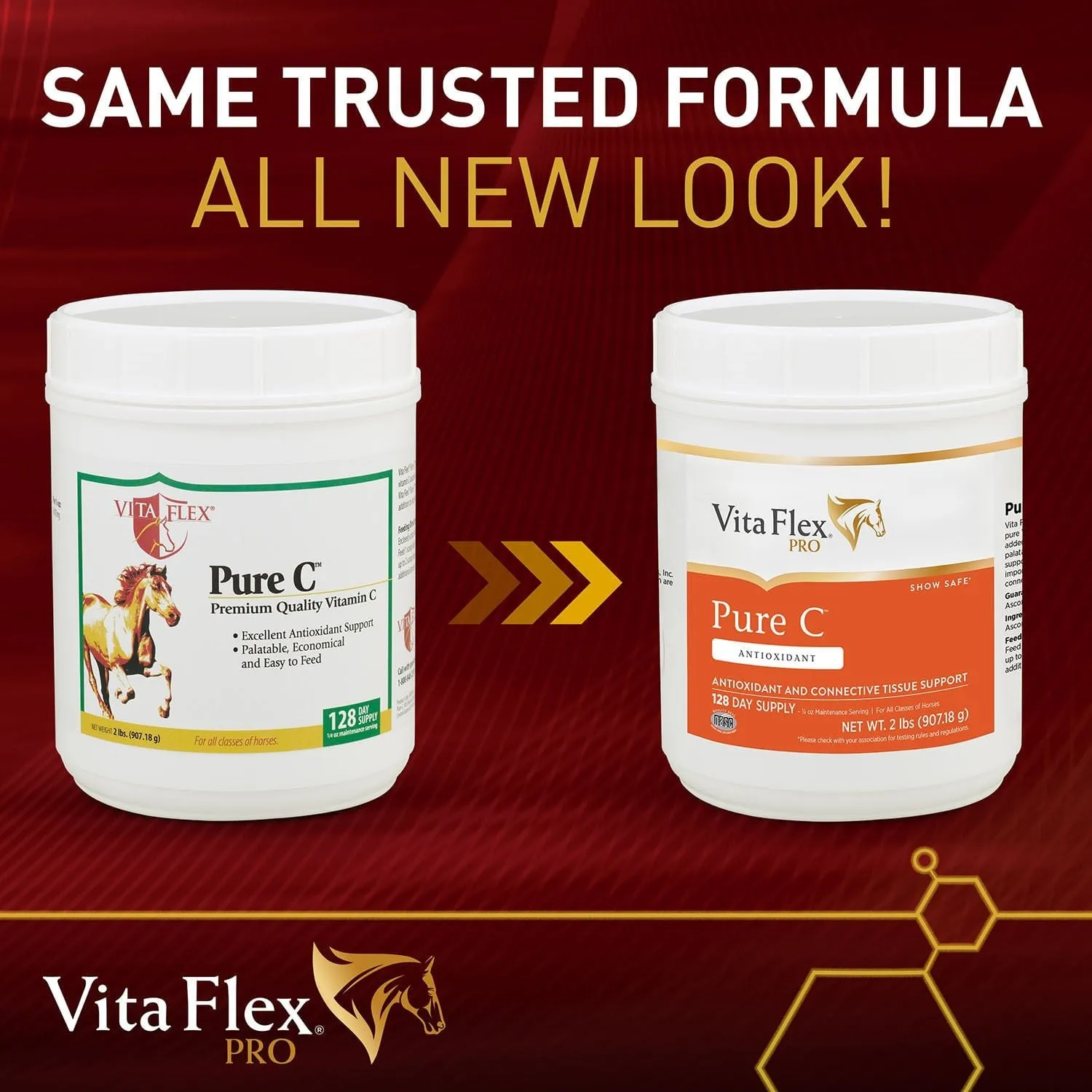 Vita Flex Pure C Premium Quality Vitamin C for Horses, 128 Day Supply