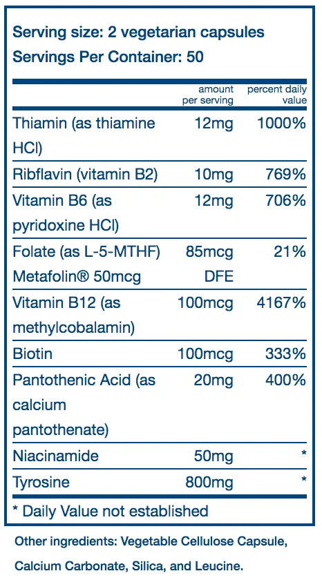 Vital Nutrients Tyrosine & B-Vitamins