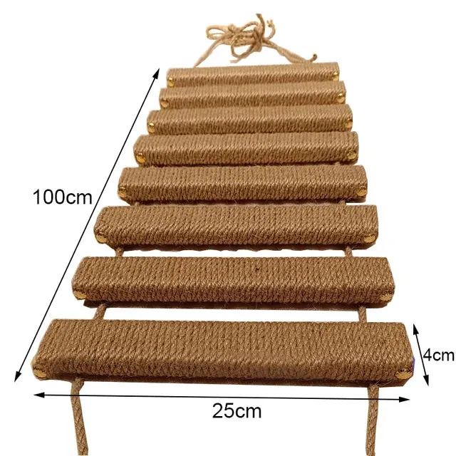 Wall-Mounted Cat Bridge with Sisal Scratching Post