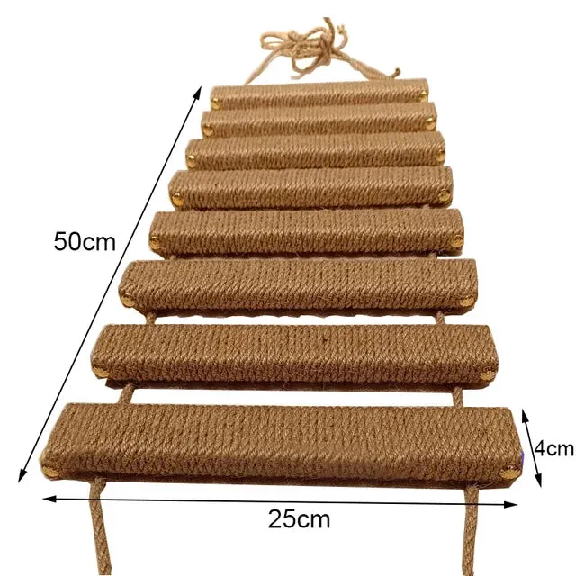 Wall-Mounted Cat Bridge with Sisal Scratching Post