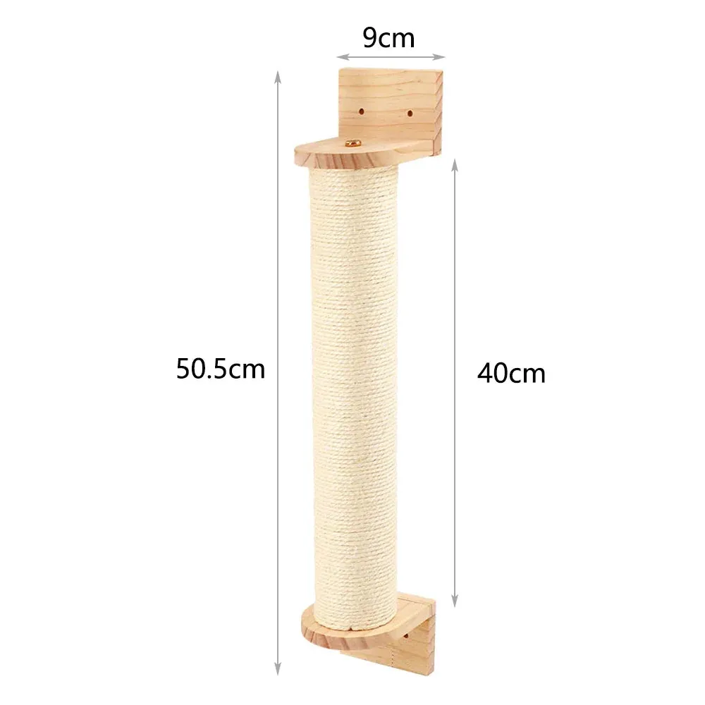 Wall-Mounted Cat Climbing Shelf with Sisal Scratching Post