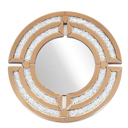 Wall-Mounted Round Mirror for Bathroom, Bedroom, Living Room, Dining Room, Entryway