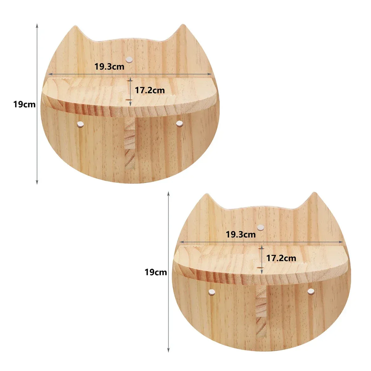 Wall-Mounted Wooden Cat Climbing Shelves - Four-Step Stair with Hammock