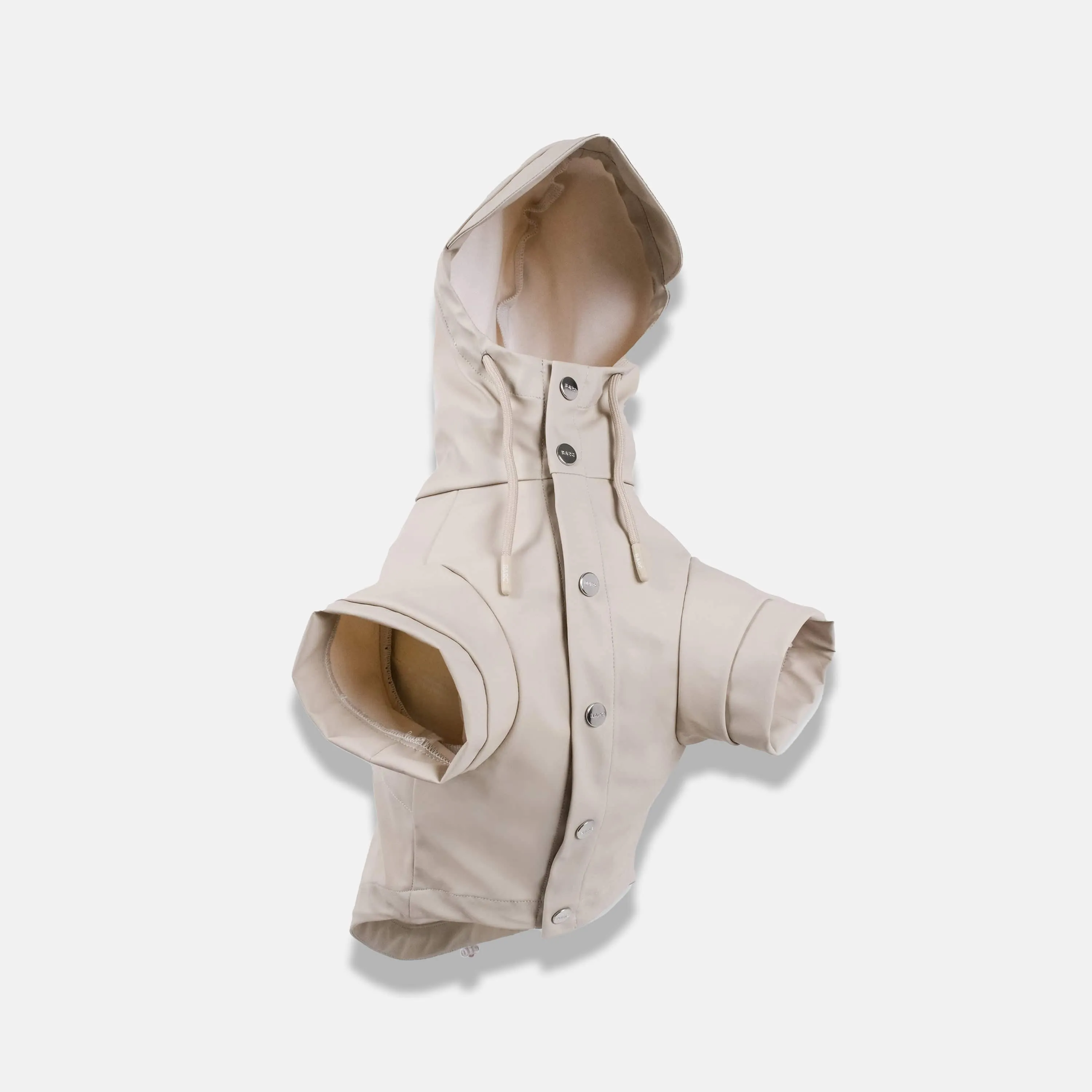 Waterproof Recycled PU Dog Raincoat | Stone