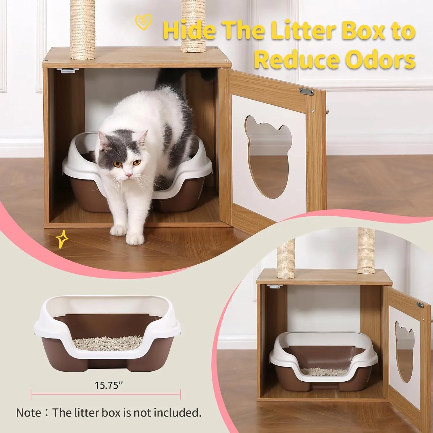 Wood Kitty Condo Climbing Furniture with Scratching Post