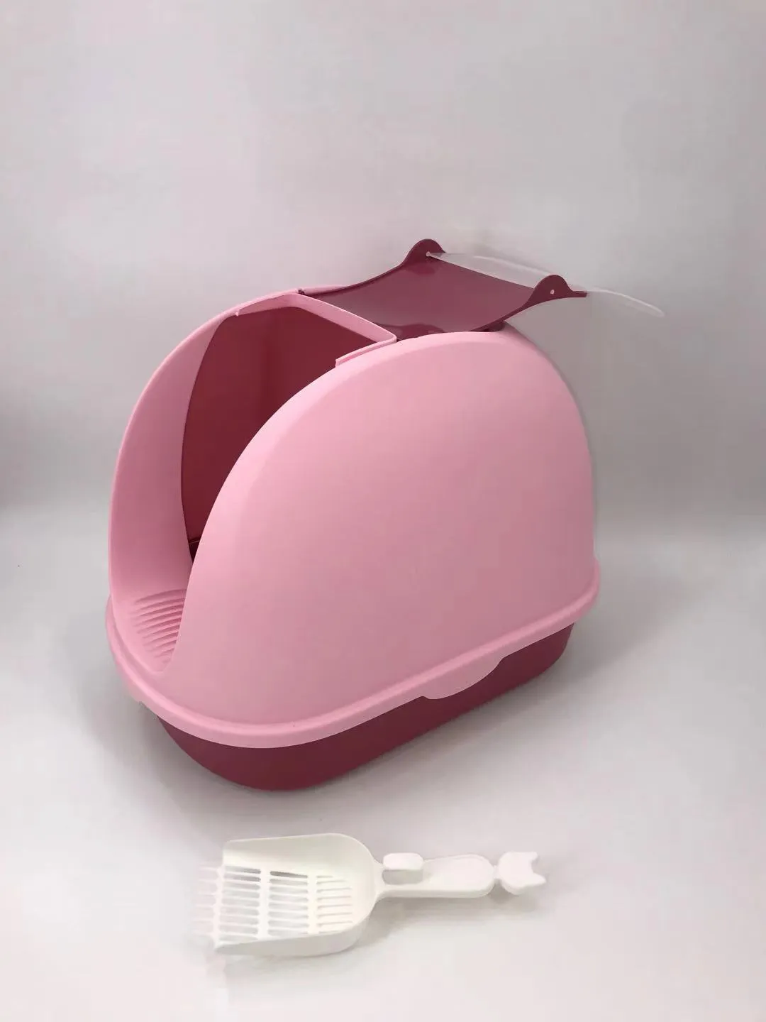 YES4PETS Portable Hooded Cat Toilet Litter Box [Pink]